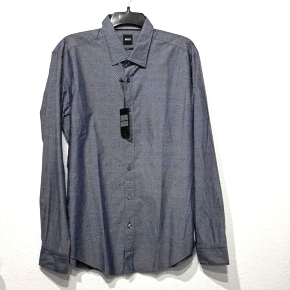 Boss Hugo Boss Slim Fit Patterned Long Sleeve Shirt